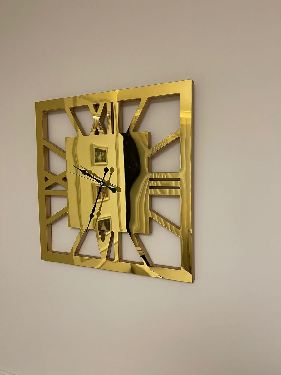 Gold Large Wall Mirror clock - Acrylic Mirror Modern Clocks for Wall – Mirror Decoration House