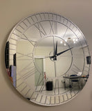 Silver Large Wall clock - Real Mirror Clock Silver colored numerals on a Silver colored mirror