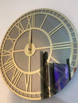 Bronze Large Wall clock - Real Mirror clock Gold colored numerals on a Bronze colored mirror