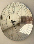 Silver Large Wall clock - Real Mirror Clock Silver colored numerals on a Silver colored mirror