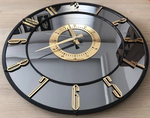 Personalized Mirror clock - Gold colored numerals on a Smoke colored mirror