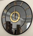 Personalized Mirror clock - Gold colored numerals on a Smoke colored mirror