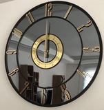 Personalized Mirror clock - Gold colored numerals on a Smoke colored mirror