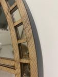 Wooden Large Wall clock - Real Mirror Clock Brown colored numerals on a Silver colored mirror