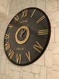Personalized Mirror clock - Gold colored numerals on a Smoke colored mirror