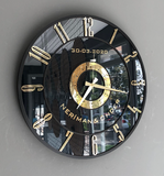 Personalized Mirror clock - Gold colored numerals on a Smoke colored mirror